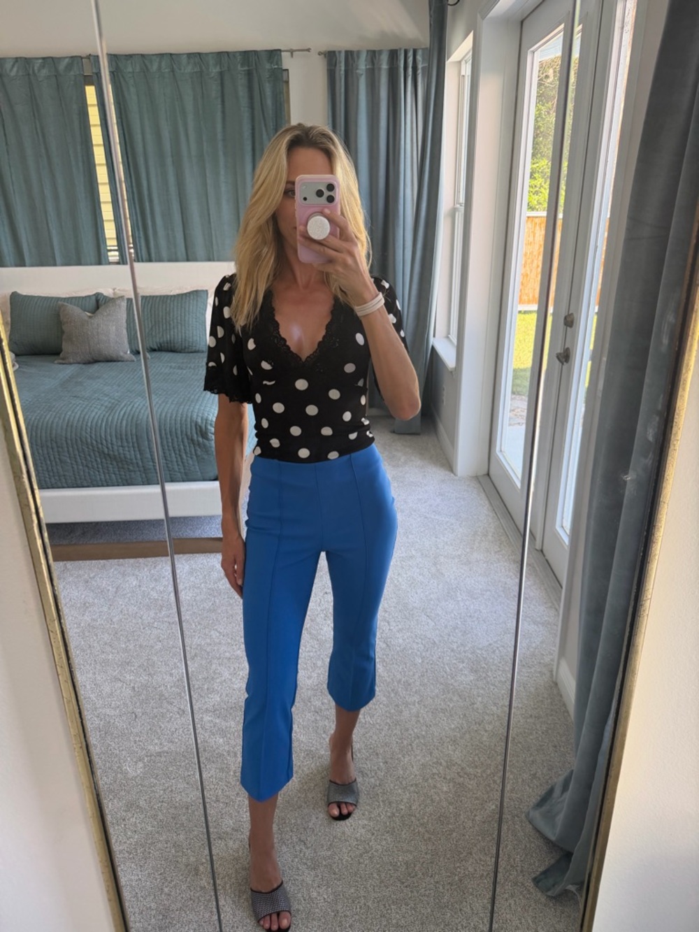 Rachel Zoe Cropped Bright Blue Ponte Pants